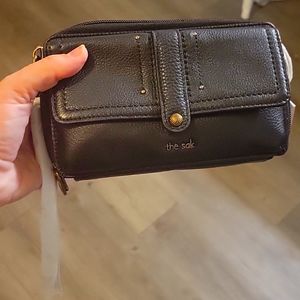 NWT The Sak Sequoia Leather Black Crossbody Clutch